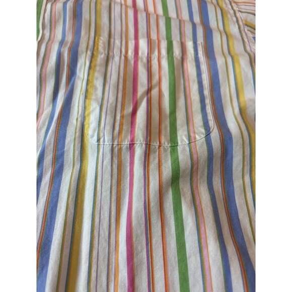 Lands End Mens Multicolor Striped Button-Down Shirt Size 16 1/2 36-37 tall - Picture 3 of 11